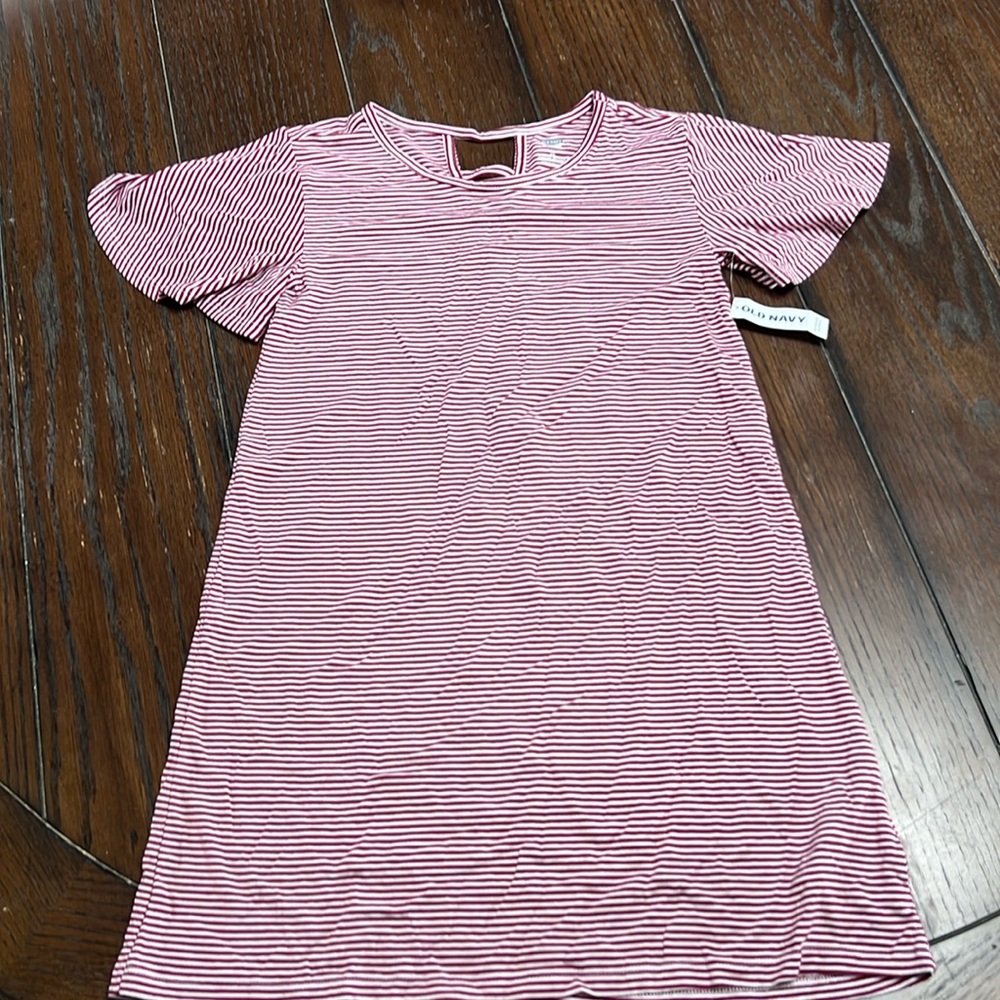 Old Navy Red White Stripe Dress M 8 NWT